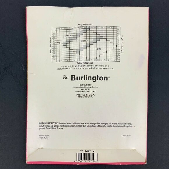 Vintage Cameo Sheer Panty Hose by Burlington Size Medium Taupe Reinforced Toe - Picture 2 of 2